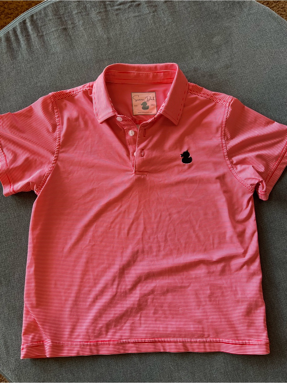 Kids Red Striped Polo Shirt